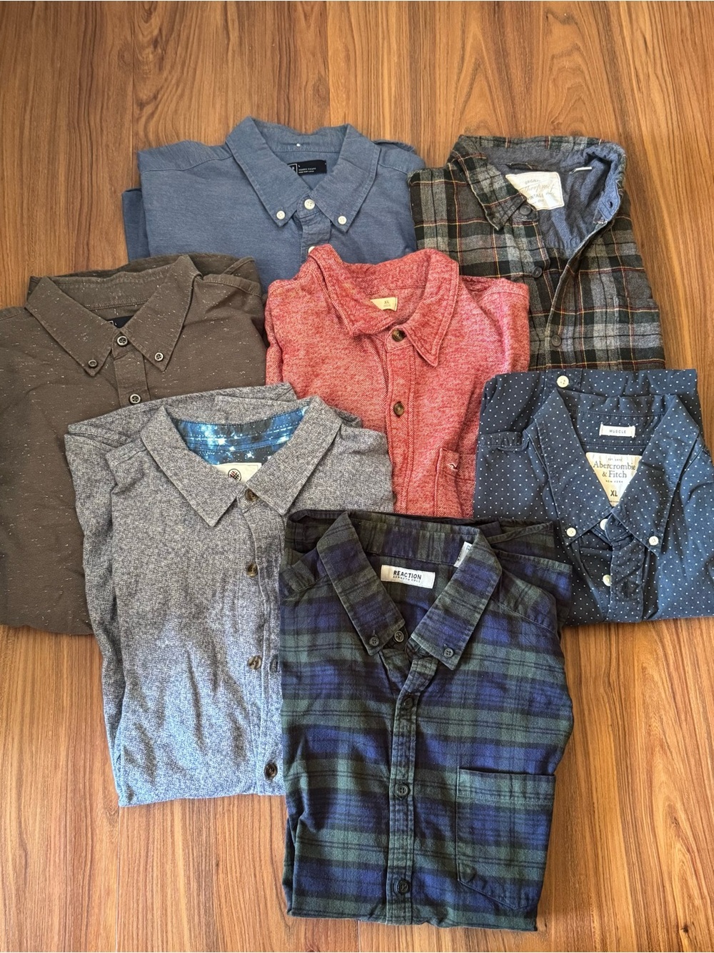 ⚡️ FLASH SALE: MEN’S SHIRT BUNDLE (7) XL| L ABERCROMBIE, REACTION, KENNETH COLE